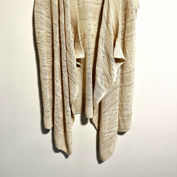 Knox Rose Knit Longline Cardigan Drapey Open Knit Long Duster Tan 1X - Picture 13 of 13